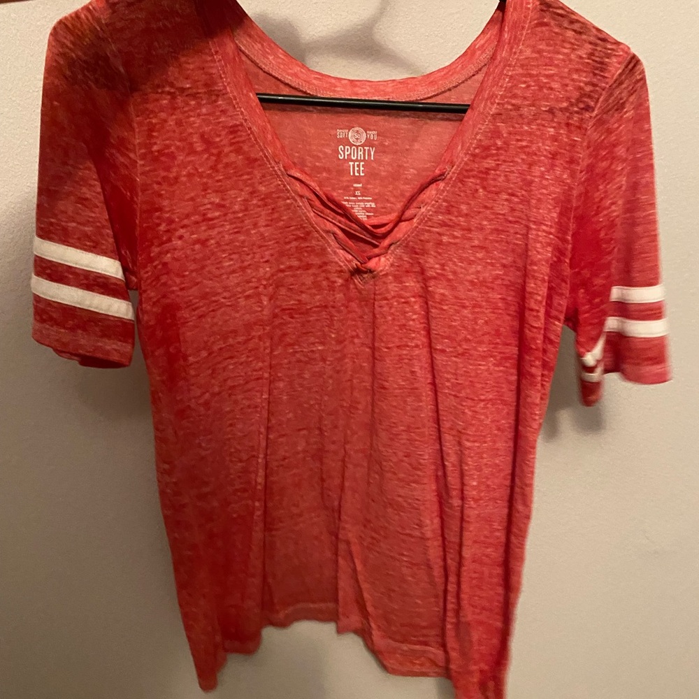 red sporty tee
